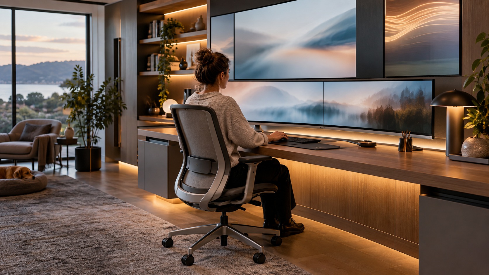 Building a Smarter Home Office with Seamless Screens shown as an editorial screenspace interior with no readable text