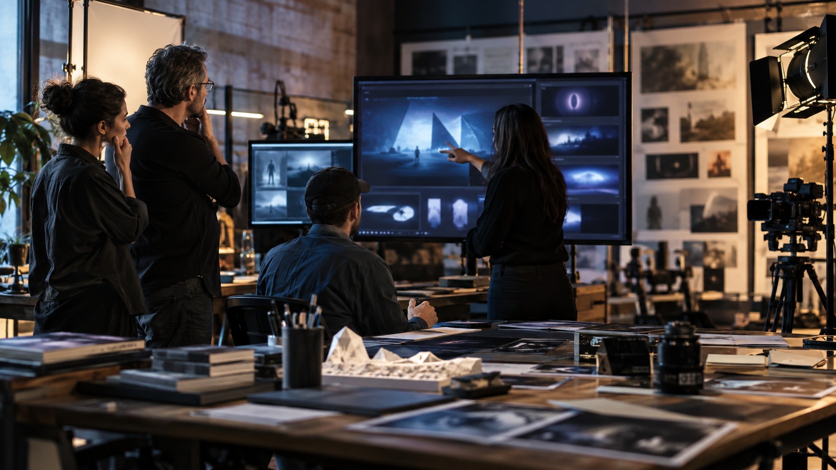 How Famous Designers Influence the Look of Movie Interfaces shown as an editorial screenspace interior with no readable text