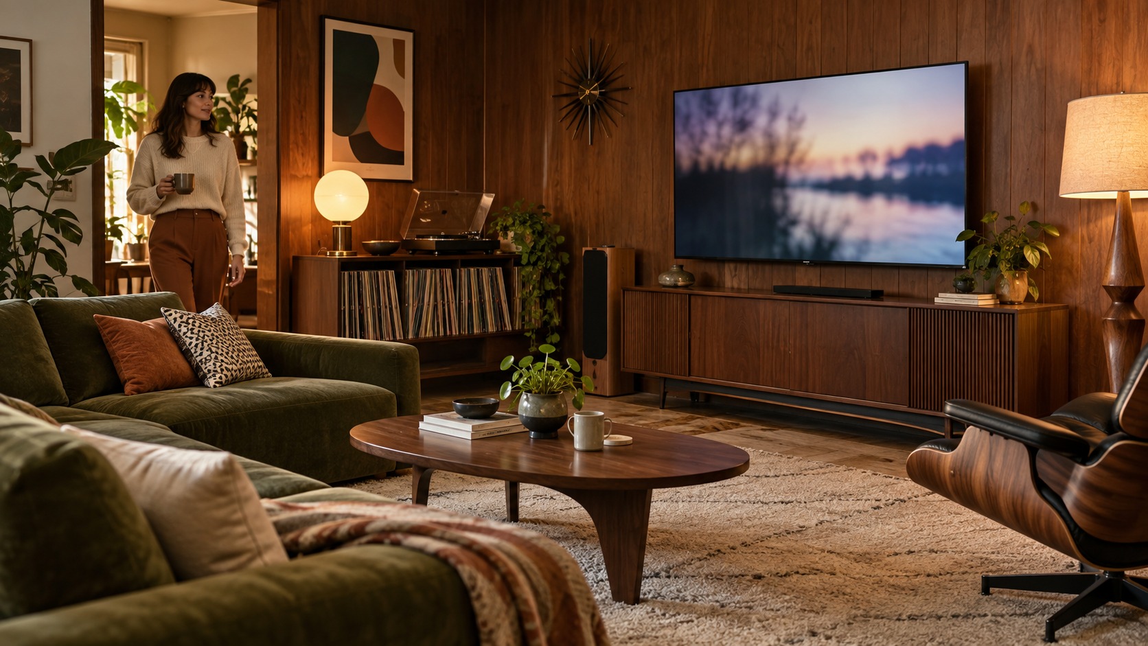 Inside the Revival of Mid-Century TV Lounges shown as an editorial screenspace interior with no readable text