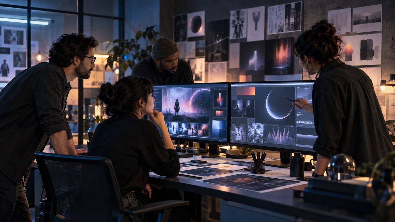 Inside the Studios: Designers Behind the Coolest UI in Film shown as an editorial screenspace interior with no readable text