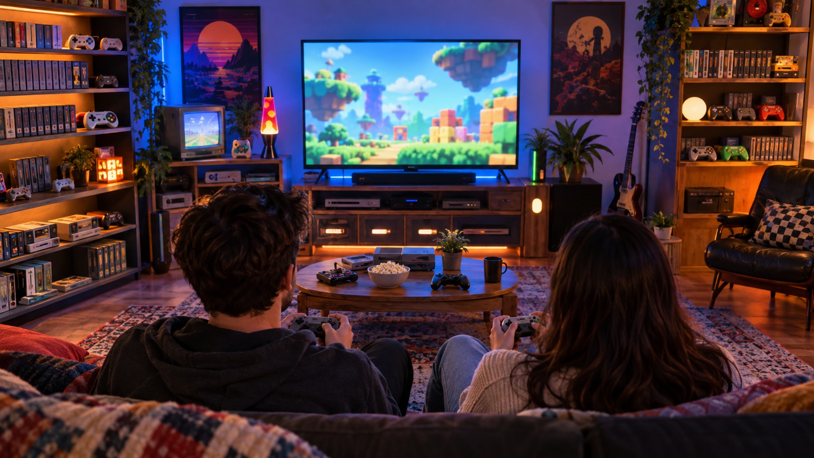 Retro Gaming Rooms: Designing the Ultimate Nostalgia Hub shown as an editorial screenspace interior with no readable text