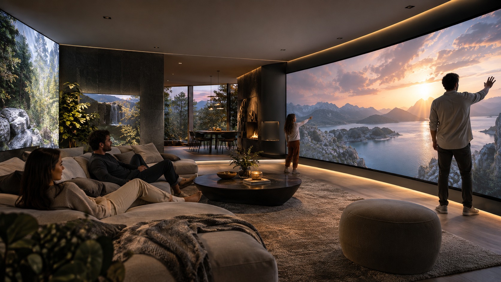 The Future of Interactive Rooms: What’s Coming Next shown as an editorial screenspace interior with no readable text