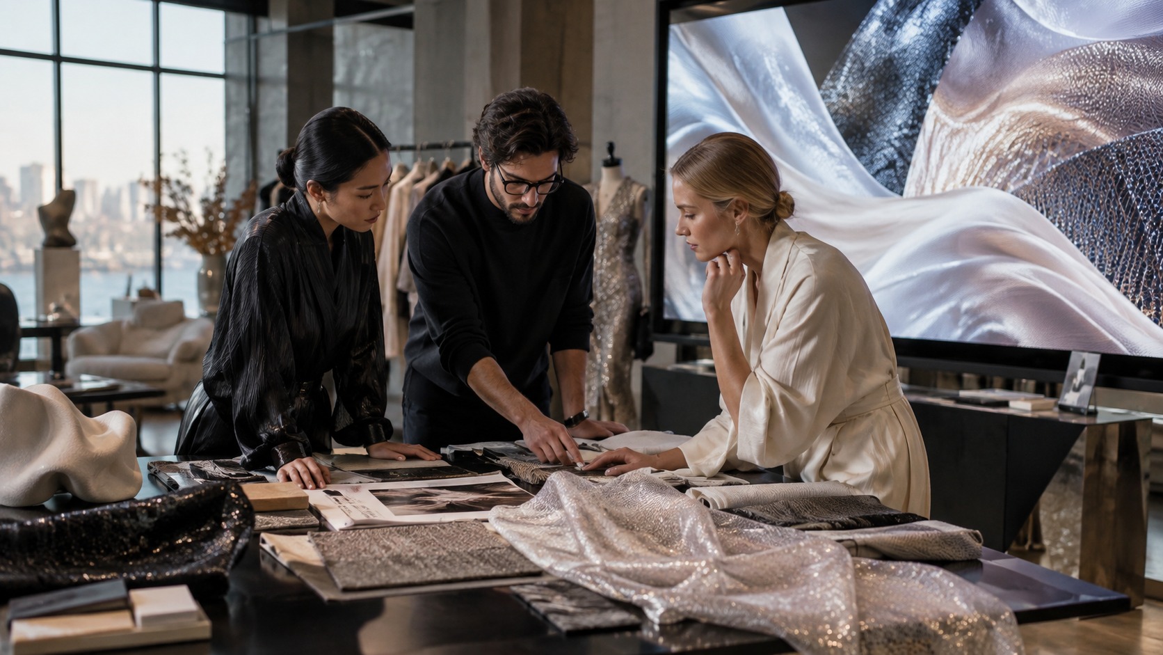 The Rise of High-Fashion Tech: When Designers Meet Screens shown as an editorial screenspace interior with no readable text