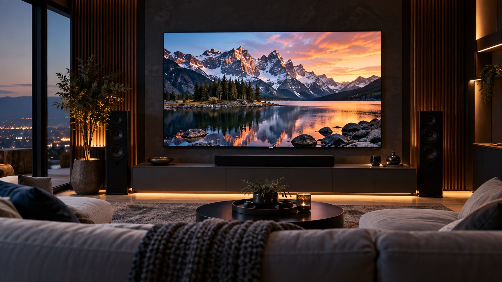 Top 4K TVs That Deliver Premium Picture Quality shown as a realistic home TV setup