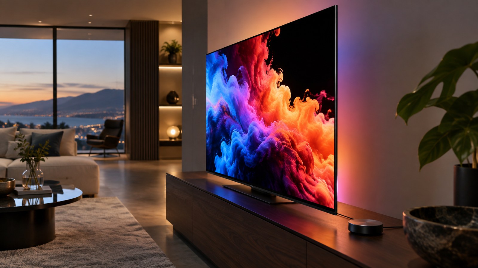 What Is QD-OLED? Understanding the New Generation of OLED Panels shown as a realistic home TV setup
